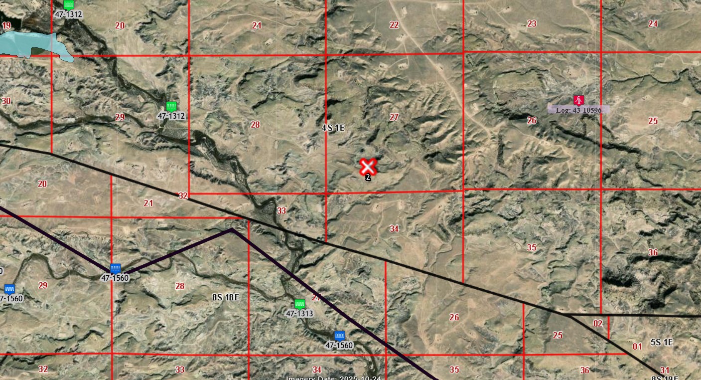 Water Rights Log and Well Log in the Area