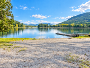 Bull Lake scenery in the Angel Island community near Troy, Montana