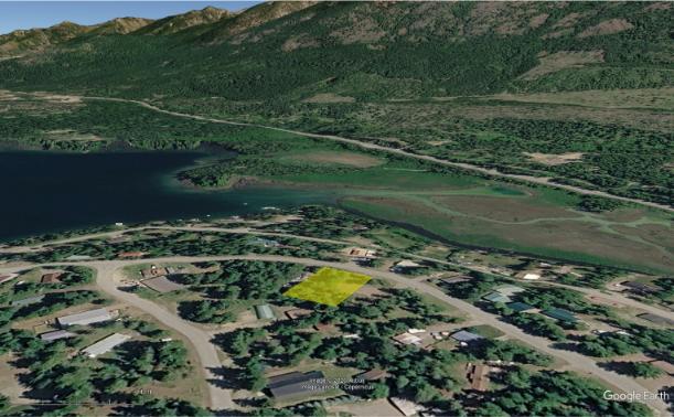 Google Earth 3D map highlighting the 0.26-acre lot for sale on Angel Island near Bull Lake